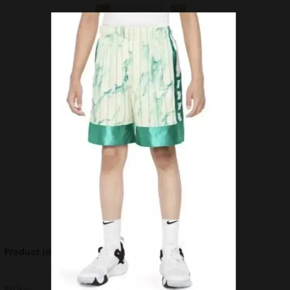NWT Boys Nike Dri Fit Printed Athletic Basketball Shorts Green Size Small - Picture 6 of 9